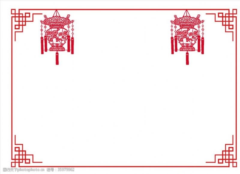 国庆展架矢量素材中国风红色春节边框