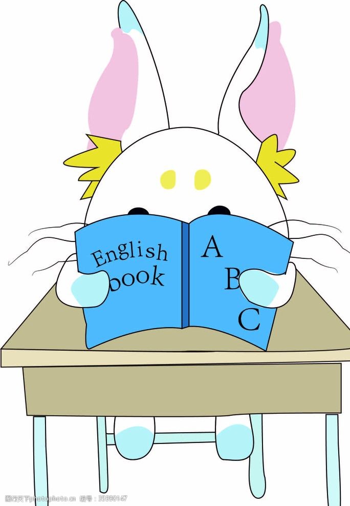 勤奋看书兔子