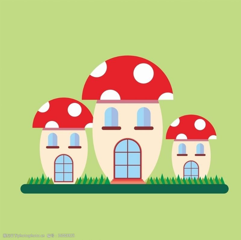 蘑菇小屋卡通蘑菇屋