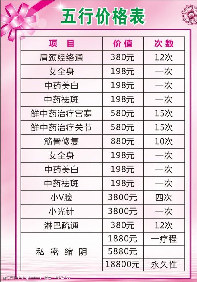 养生泥灸五行养生A4价格表