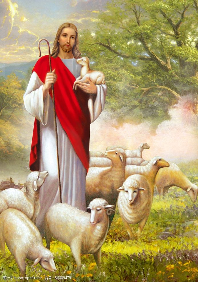 基督耶稣油画装饰画之迷路的羔羊