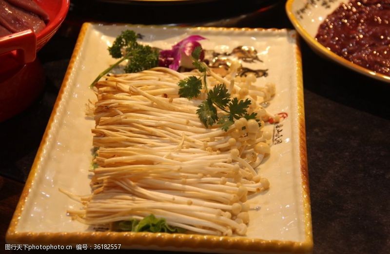 配景火锅烤肉美食配菜金针菇