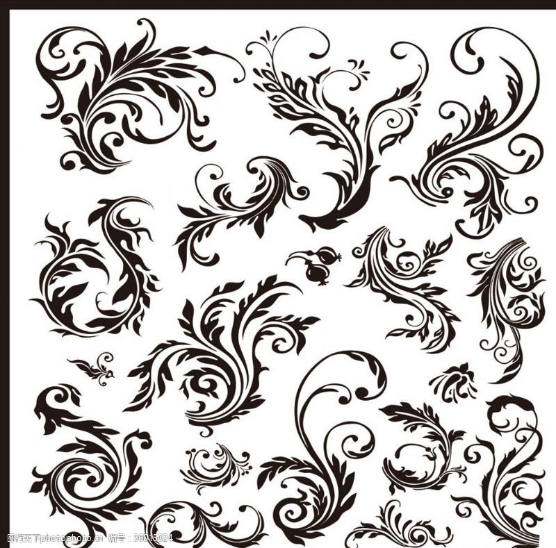 中国古图案古式花纹韩式花纹外国花纹