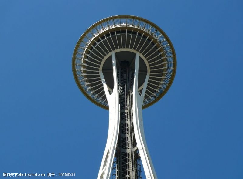 高楼林立美国西雅图城市美景摄影