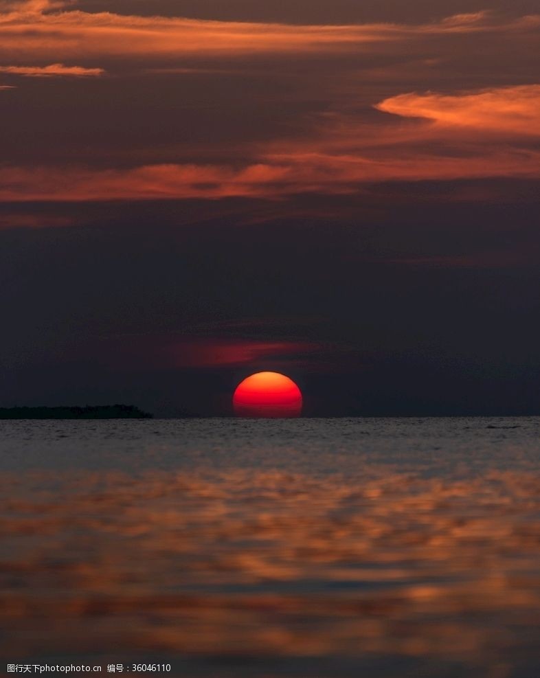 大海黄昏日落美景夕阳太阳升起海面落日