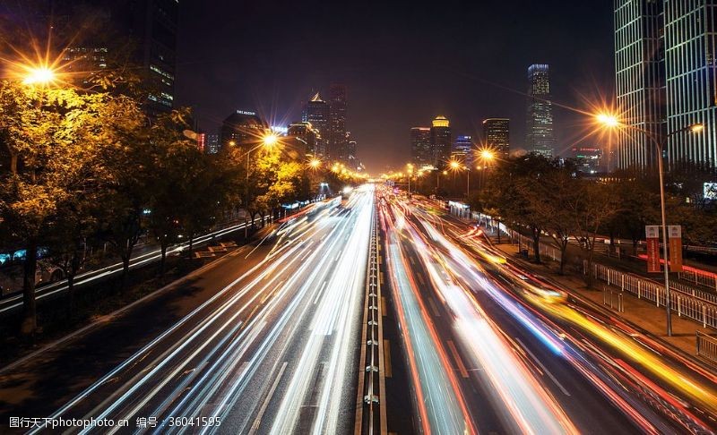 地灯北京城市繁华道路