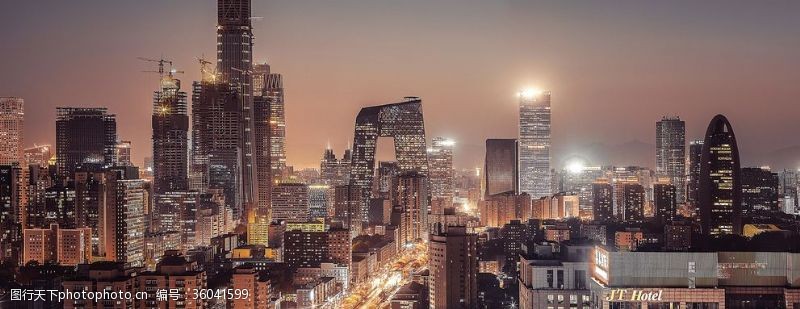 地灯北京夜景地标高楼大厦