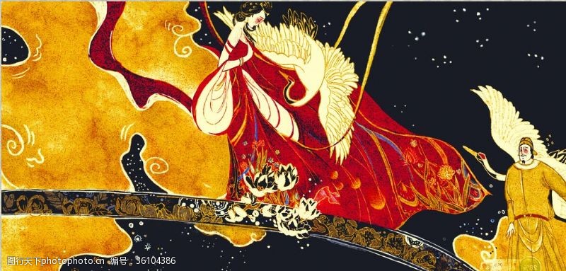 骑马插画抽象装饰画