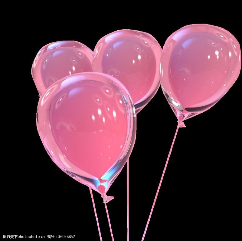 气球粉色透明可爱光感