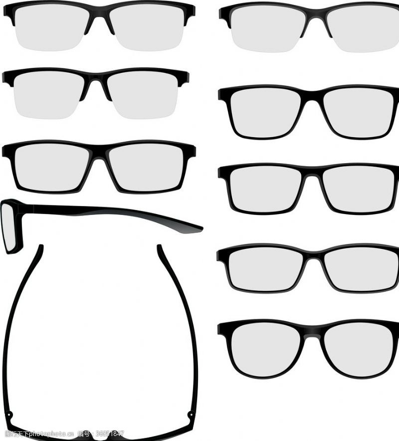 科学用眼眼镜设计矢量图