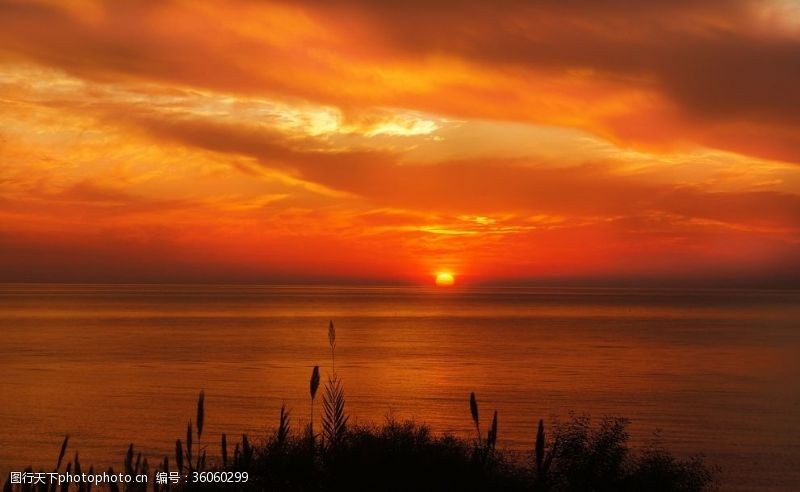 大海黄昏日落美景黄昏海洋