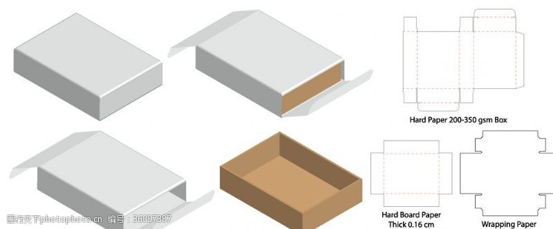 纸盒包装贴图包装盒刀模图