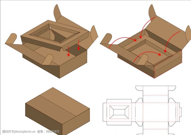 纸盒包装贴图包装盒刀模图