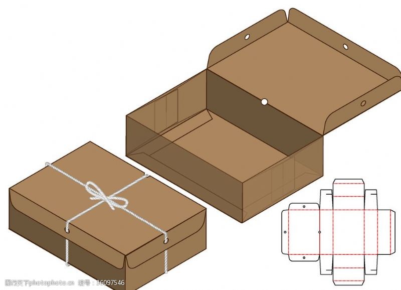 纸盒包装贴图礼品包装盒刀模图