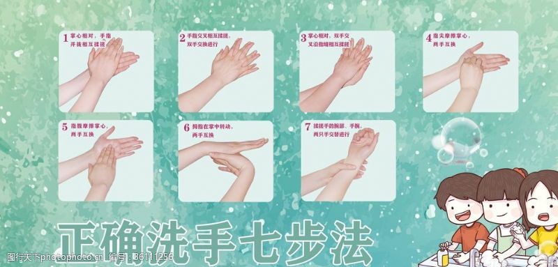六步洗手法洗手