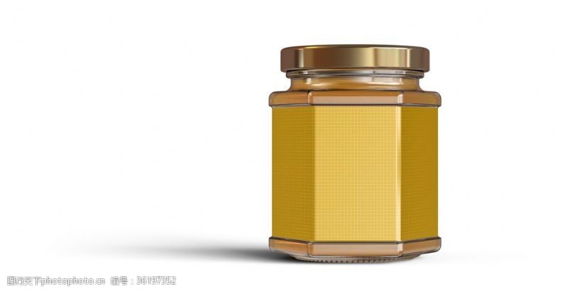 蜂蜜包装贴图玻璃罐密封罐果酱罐包装效果样机