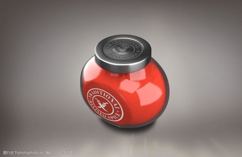 蜂蜜包装贴图玻璃罐密封罐果酱罐包装效果样机