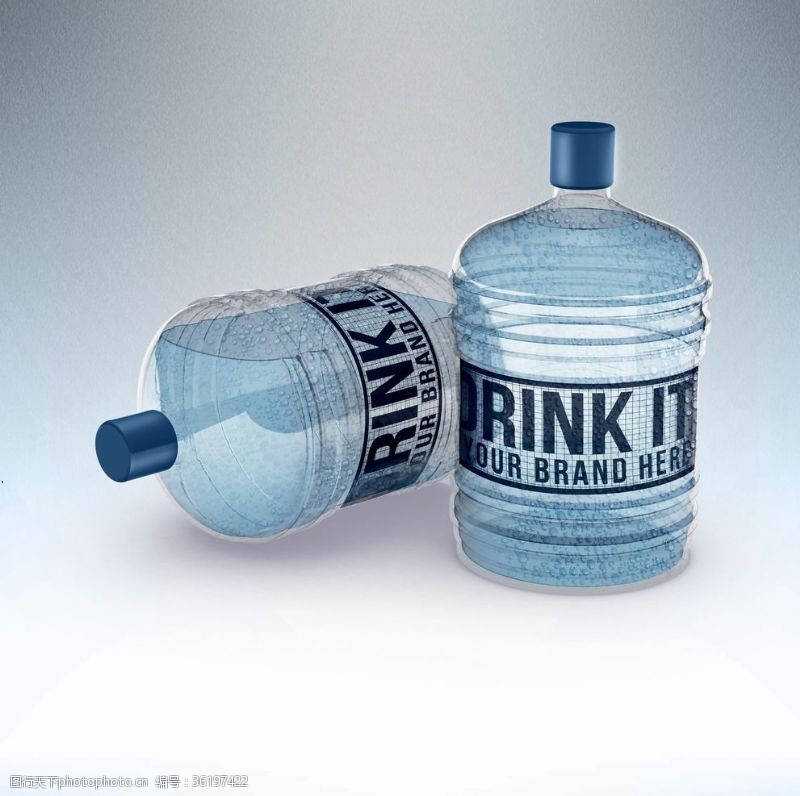 纯净水瓶样机矿泉水大桶水瓶装水包装效果图