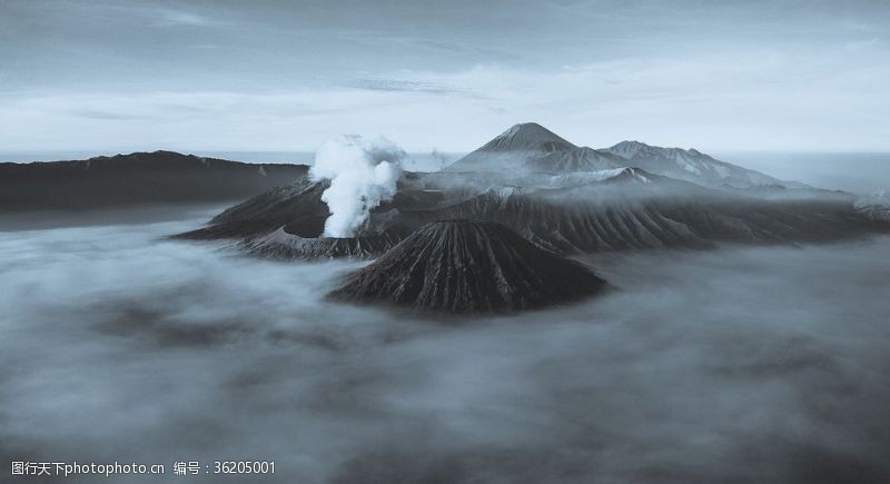 岩浆火山喷发景观