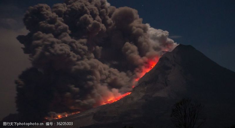 岩浆火山喷发景观