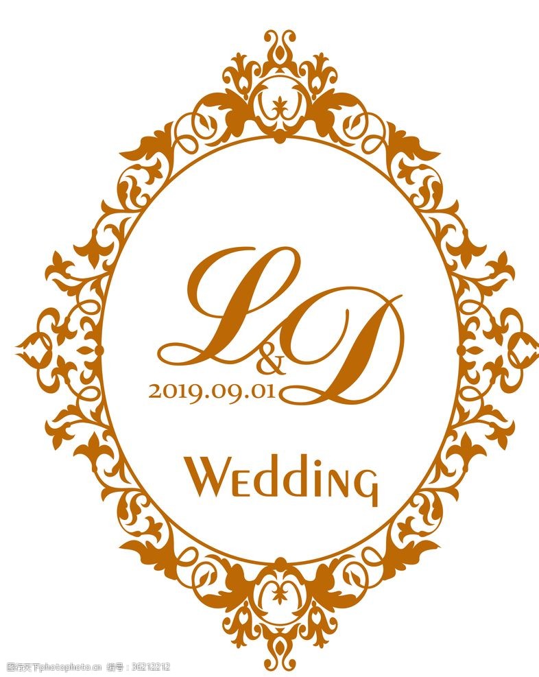 wedding欧式花纹婚礼logo