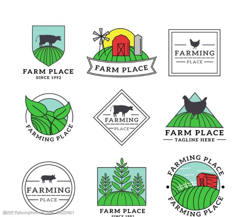 牛奶标签9款创意农场标志