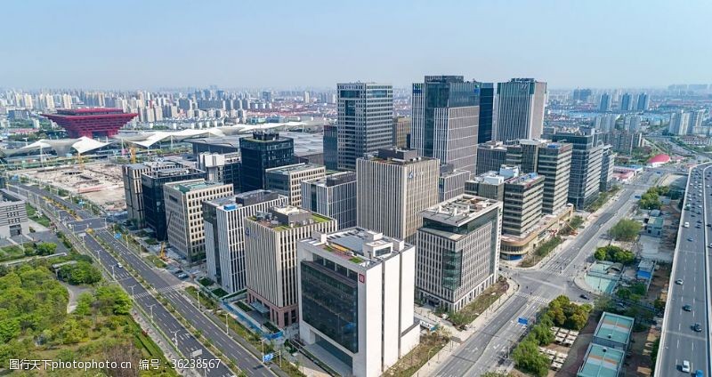 高空俯拍航拍上海城市建筑