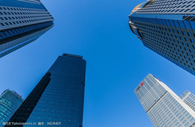 高空俯拍上海浦东高楼大厦