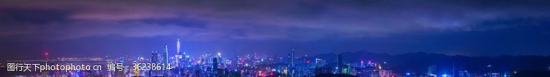 高空俯拍深圳城市夜景