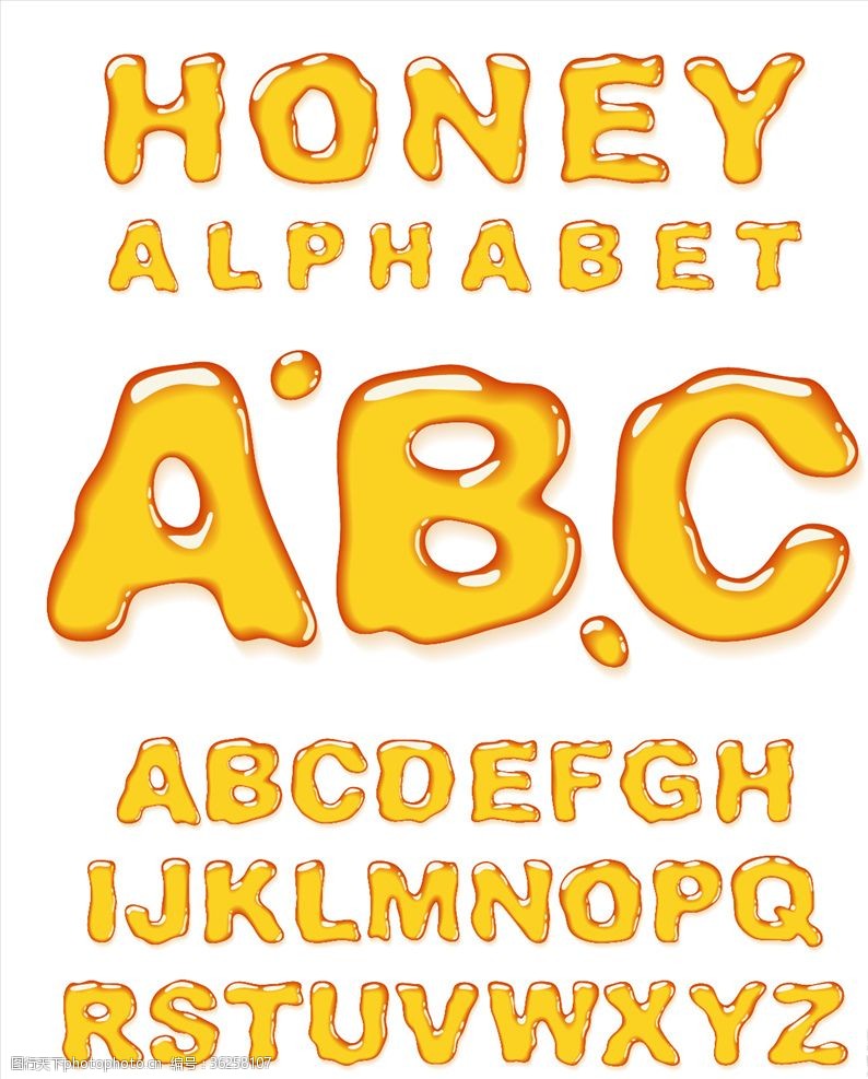 创意蜂蜜标志卡通字母