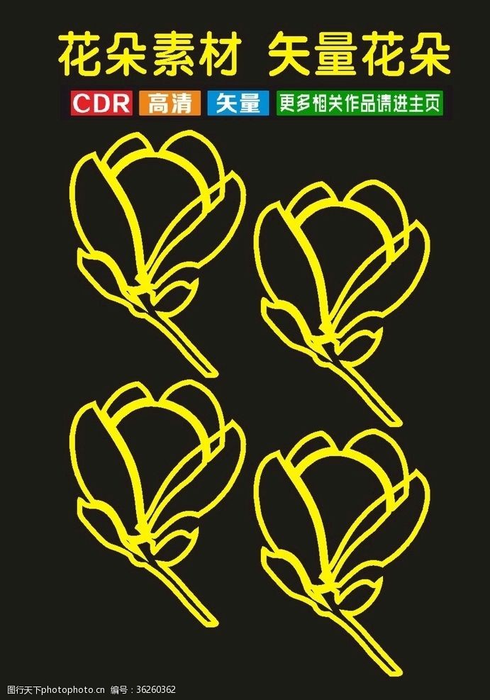 春节插图原创中国传统插花花卉花cdr