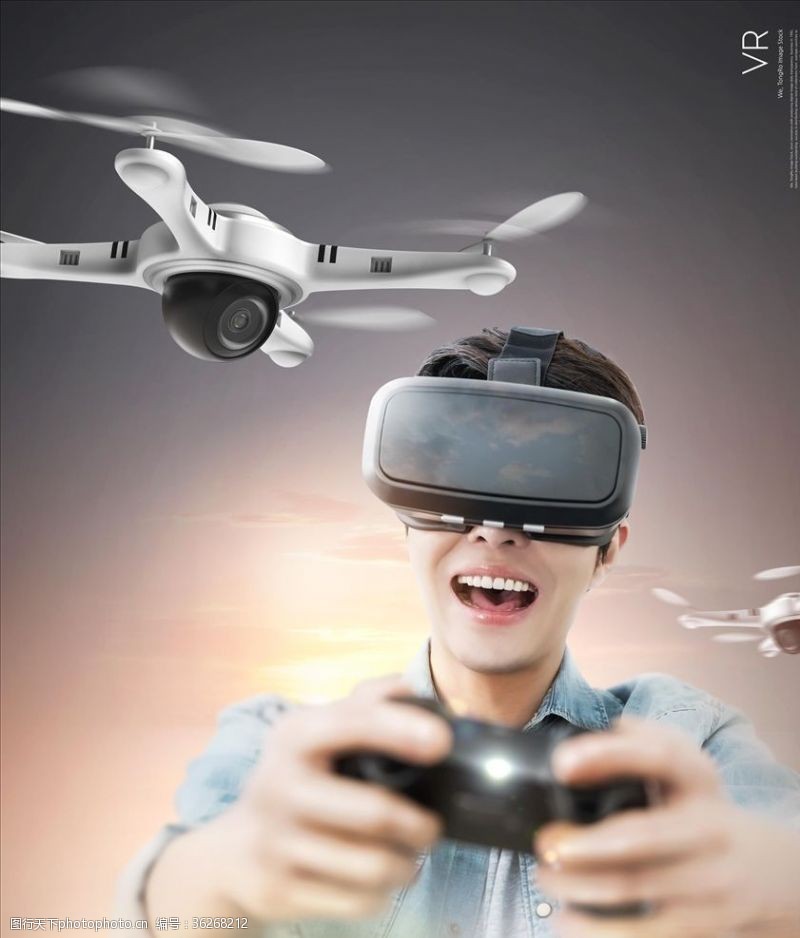 vr眼镜VR地产海报