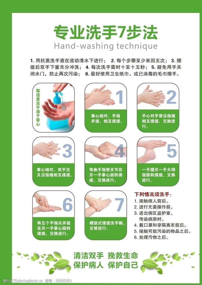 七步洗手法专业洗手7步法