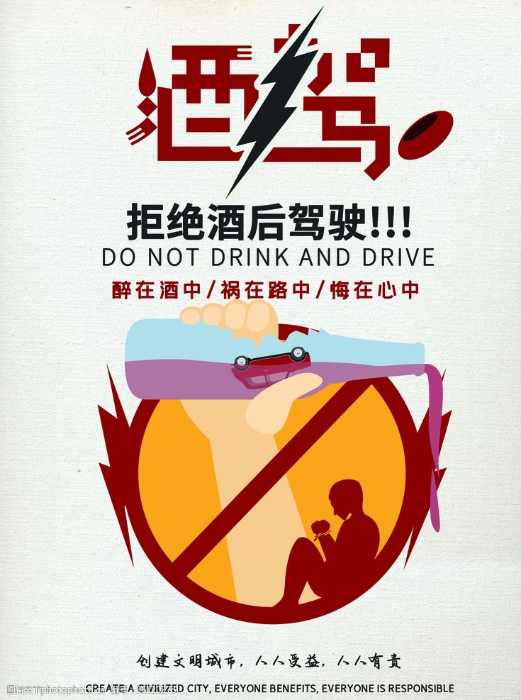 酒后驾驶禁止酒驾海报