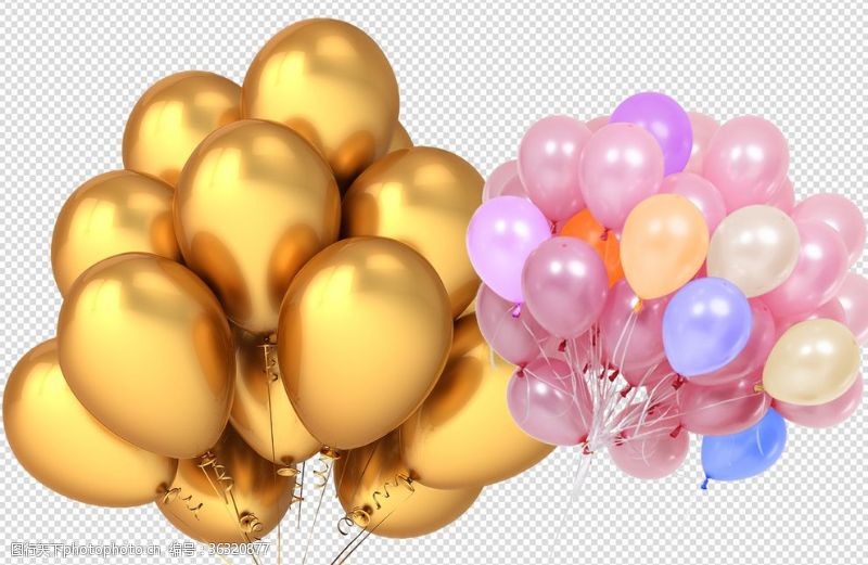 漂亮的装饰品气球彩色气球爱心气球金色