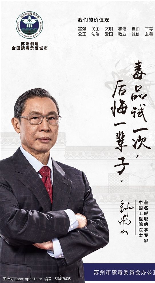 钟南山禁毒宣传海报