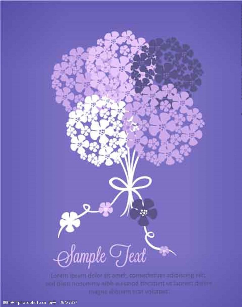 蜡笔小新紫色背景一团花朵时尚素材