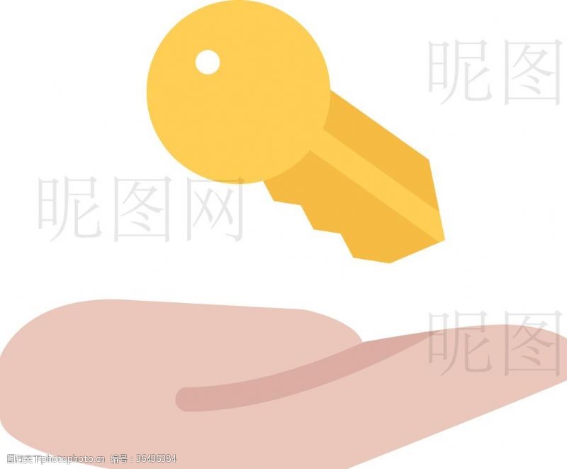 手绘钥匙钥匙UI标识标志