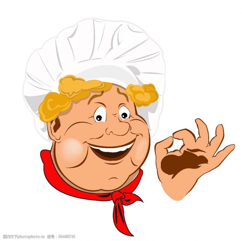 厨师卡通人物OK手势卡通可爱厨师素材