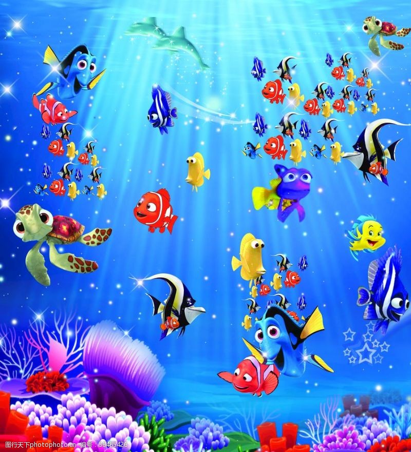 海底世界热带鱼群