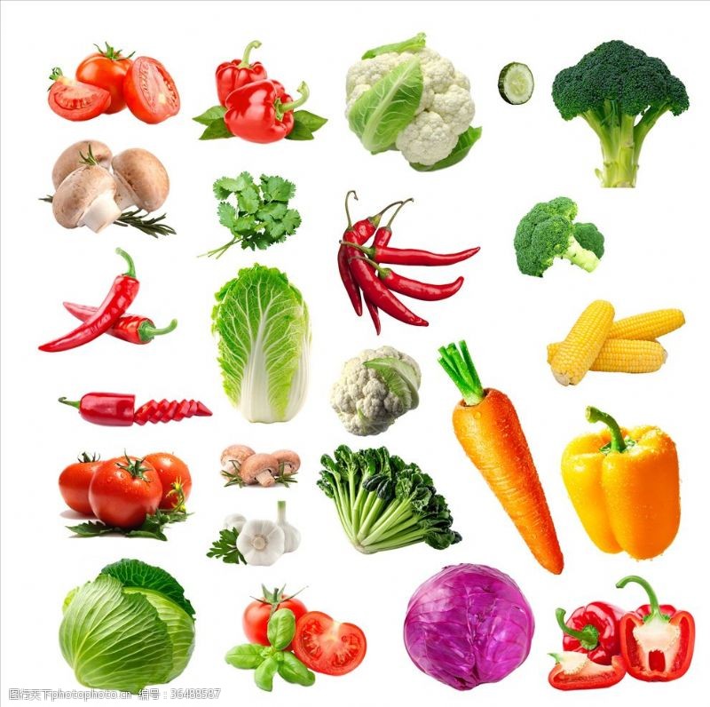 蔬菜有机素材辣椒青菜灯笼椒白菜