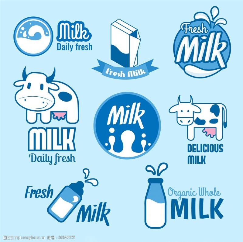 牛奶标签牛奶logo标志设计