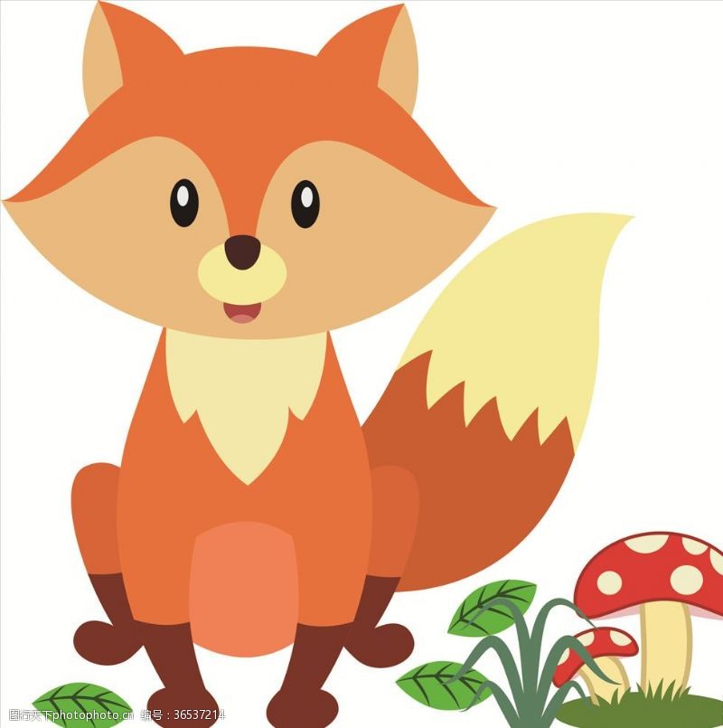 卡通动物小狐狸插画矢量素材
