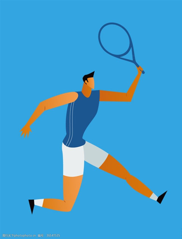网球招生卡通网球运动员