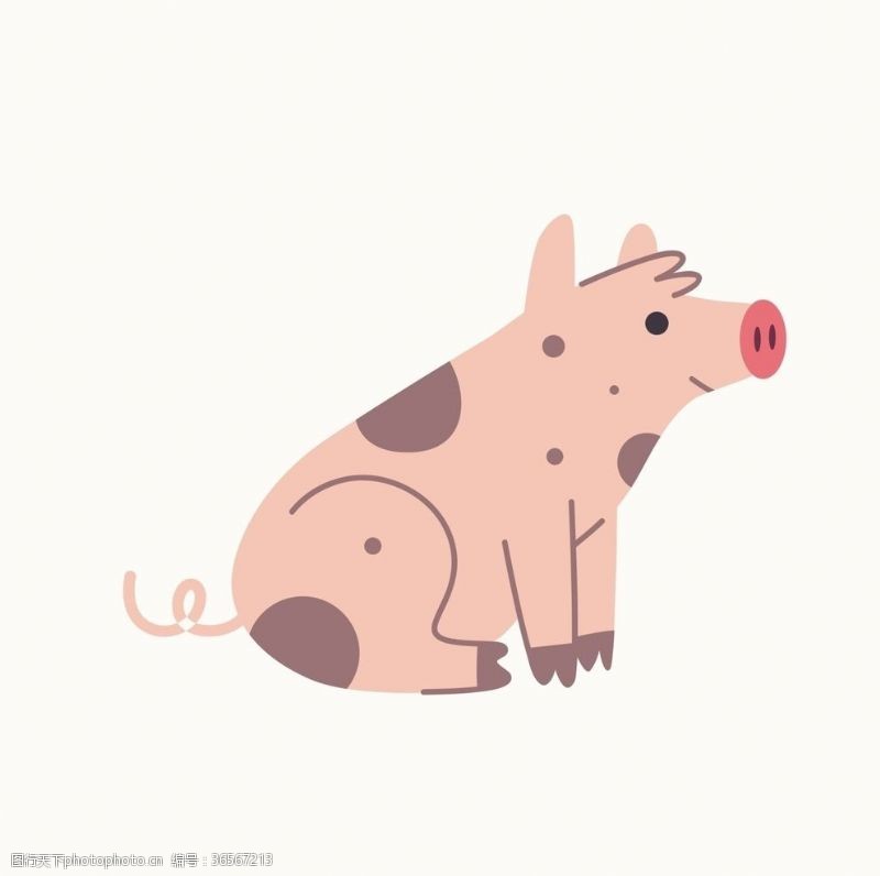 动物园卡通卡通小猪