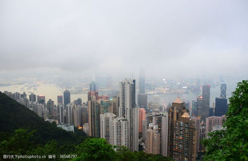 构图唯美香港城市土地中国结构