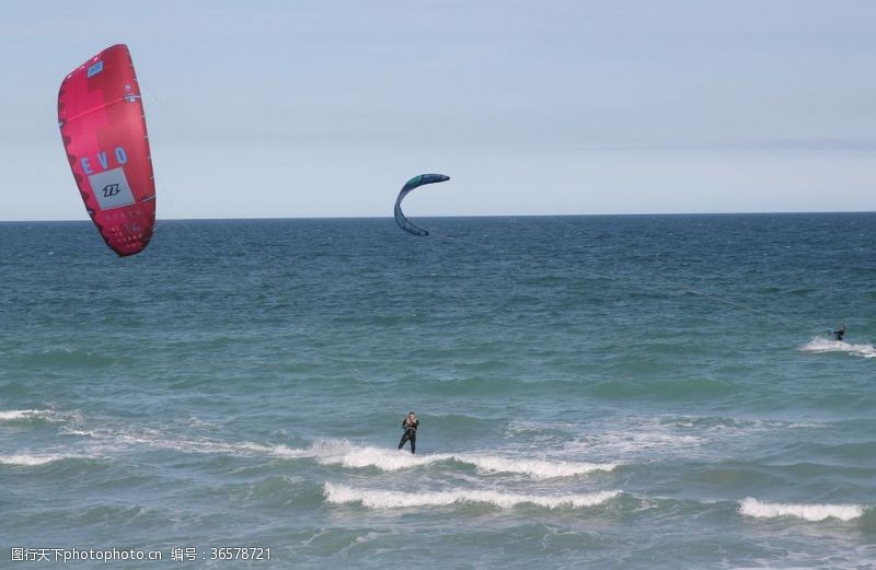瓦片风筝冲浪海滩瓦伦西亚海