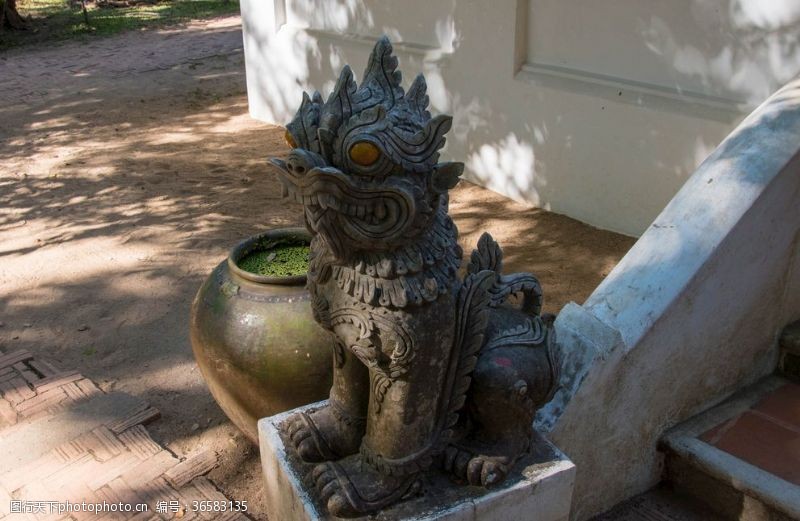 庙宇的细节泰国狮子庙寺庙