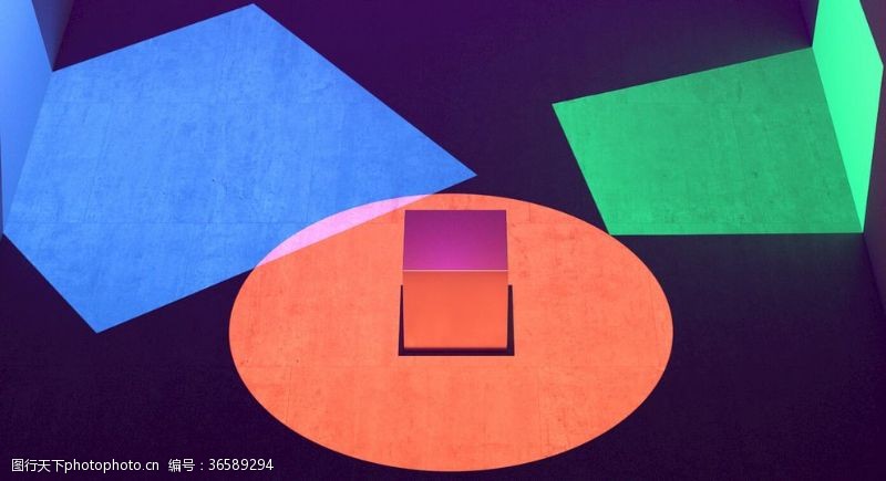 几何体三色RGB色块抽象图形