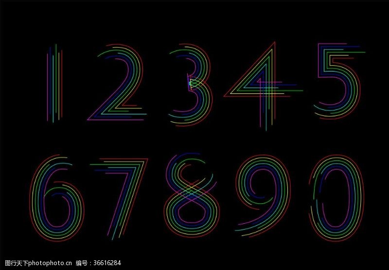 数字8字体彩虹线字体